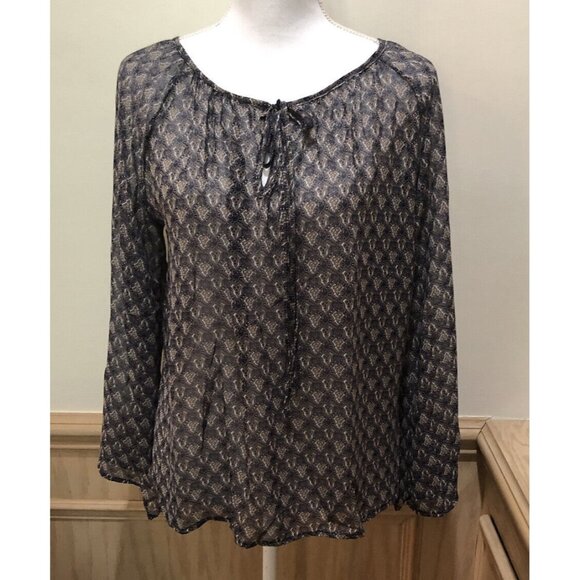 TCEC Tops - TCEC ~ Long Sleeve Blouse ~ Size Small ~ Blue ~ Flare Sleeve ~ Shear